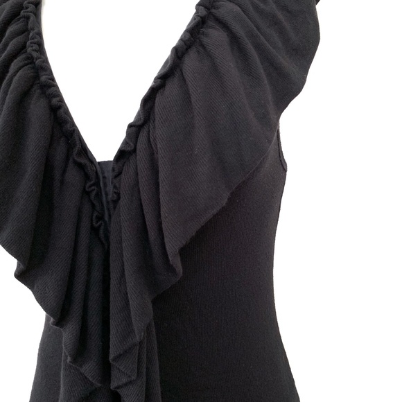 Robert Rodriguez Black Ribbed Ruffle Top - Picture 2 of 8